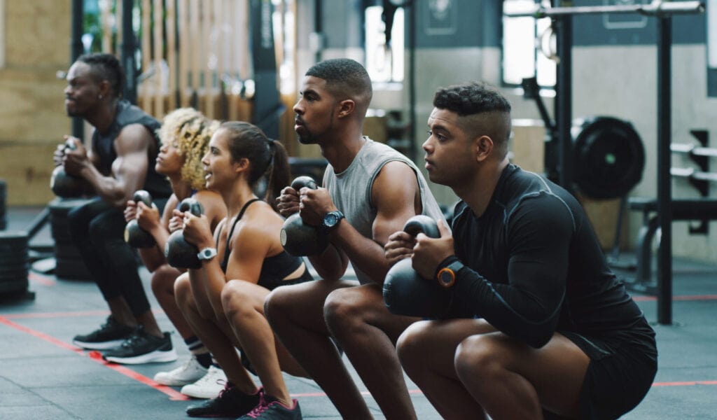 Working out a range of muscles with kettlebell training